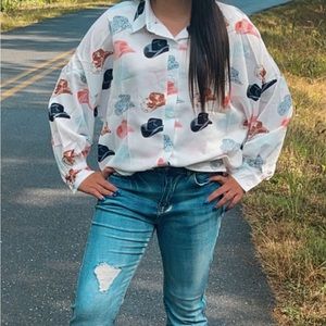 Cowboy hat button down